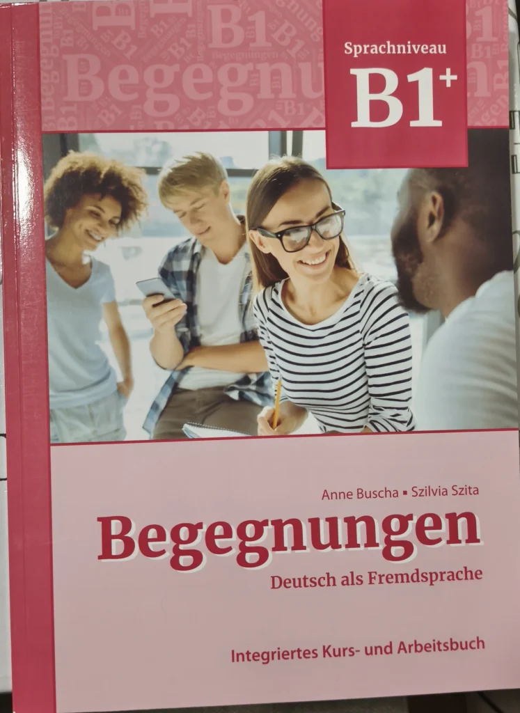 Libro de texto de alemán nivel B1+ con soluciones y audio.